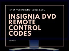 Insignia DVD Remote Control Codes