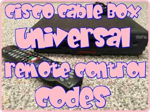 Cisco Cable Box Universal Remote codes