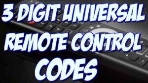 3 digit remote codes